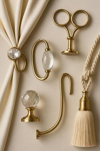 Curtain tiebacks and accessories