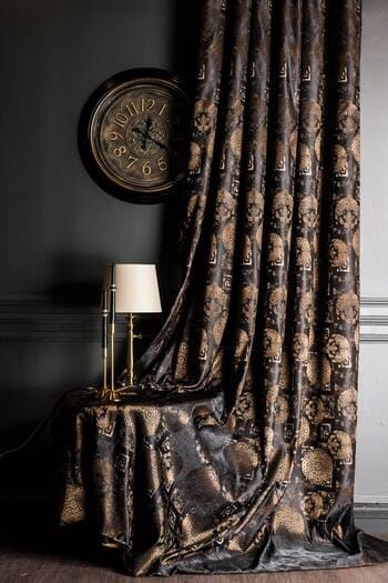 Damask curtain panel fabric