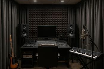 Recording studio acoustic curtains