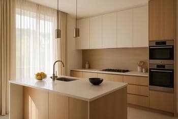 Residential kitchen window curtains