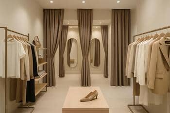 Retail clothing store curtains