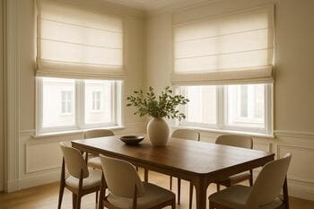 Roman blinds in dining room