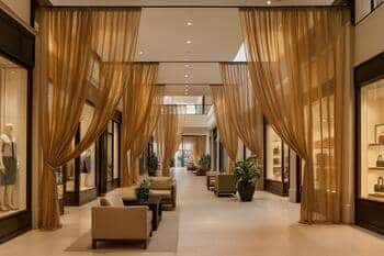 Shopping center mall curtains project