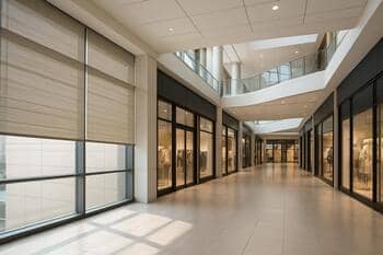 Shopping mall commercial blinds
