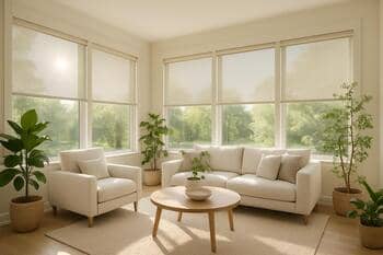 Sunroom with solar shades