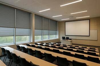 University lecture hall blinds