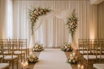 Wedding venue ceremony curtains